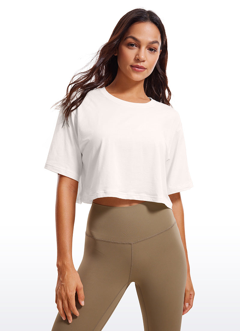 Pima Cotton Short Sleeves Cropped