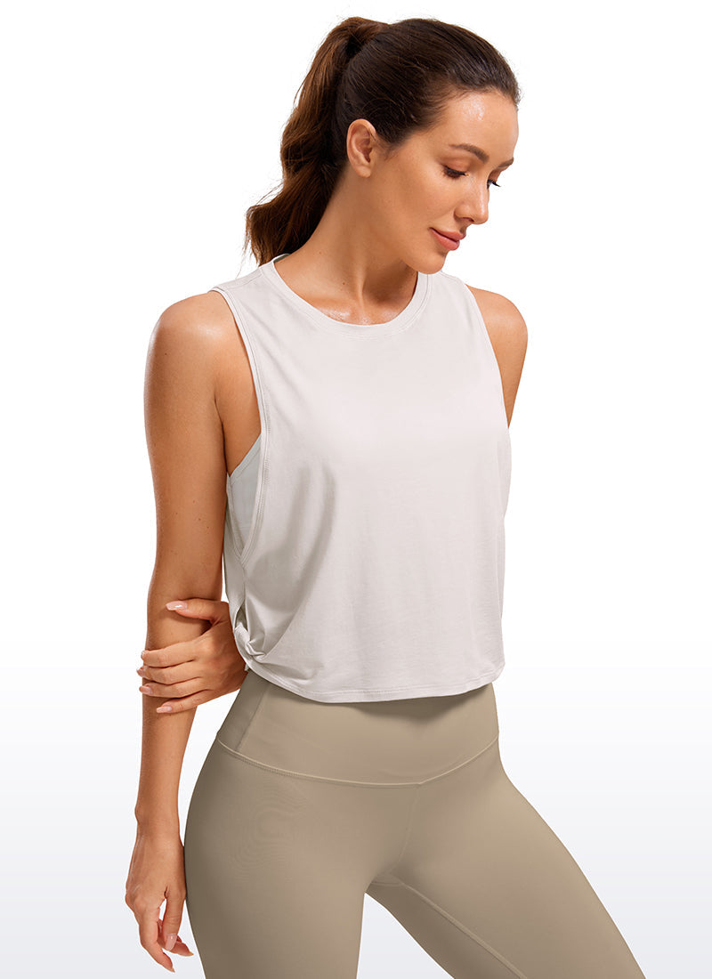 Pima Cotton Crop Tank Deep Armhole