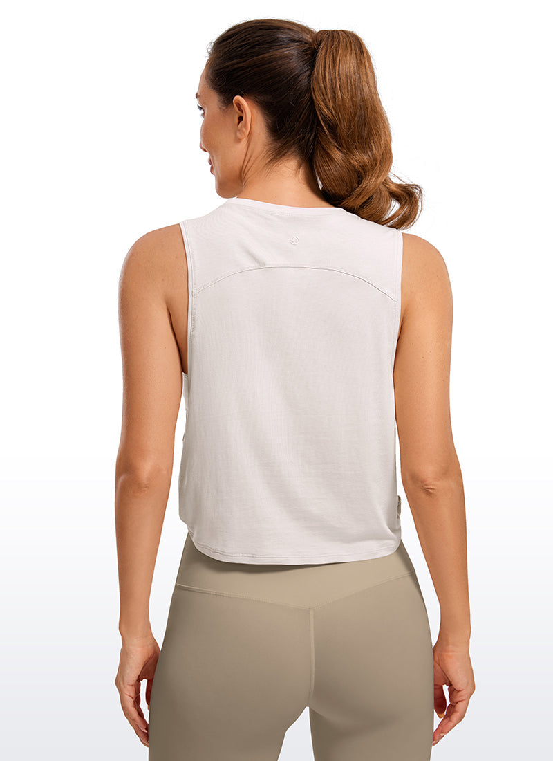 Pima Cotton Crop Tank Deep Armhole