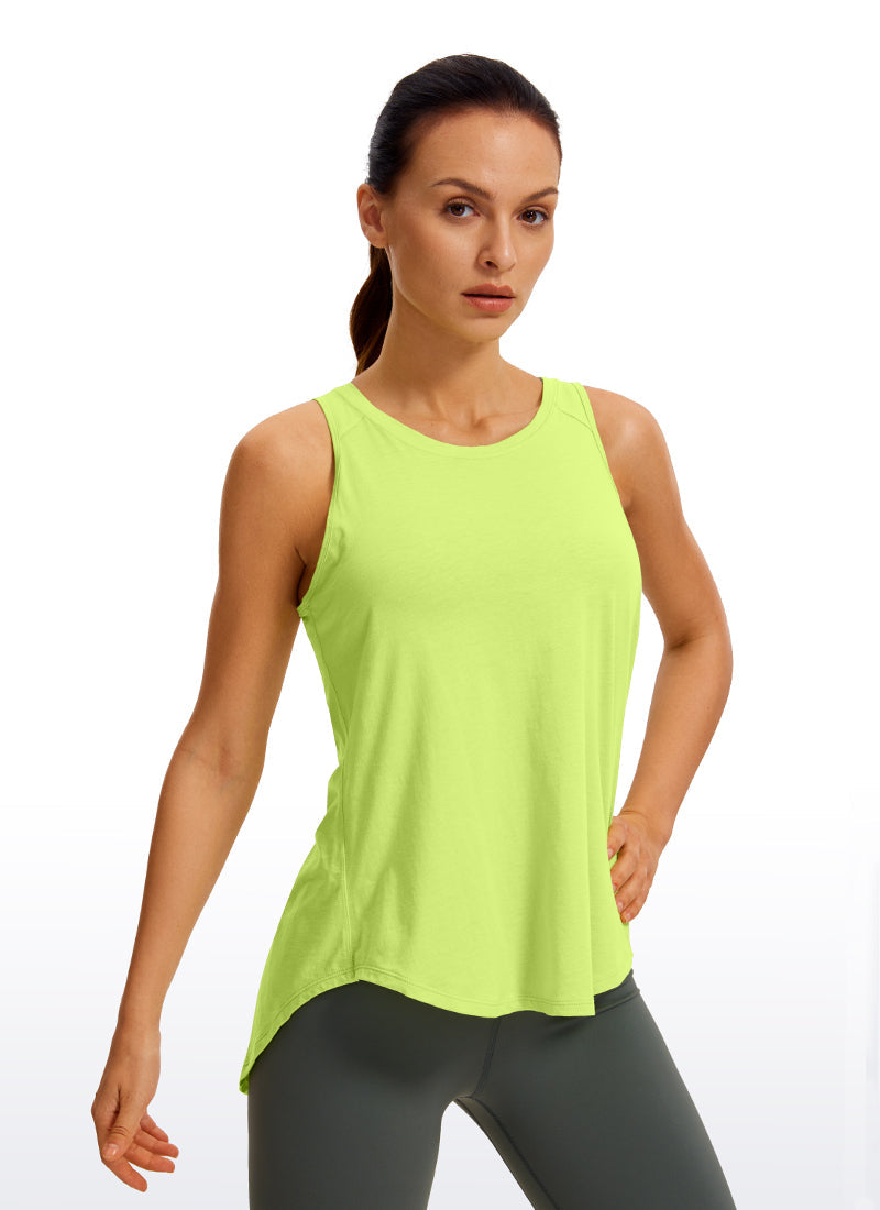 Pima Cotton Tank Split Open Back