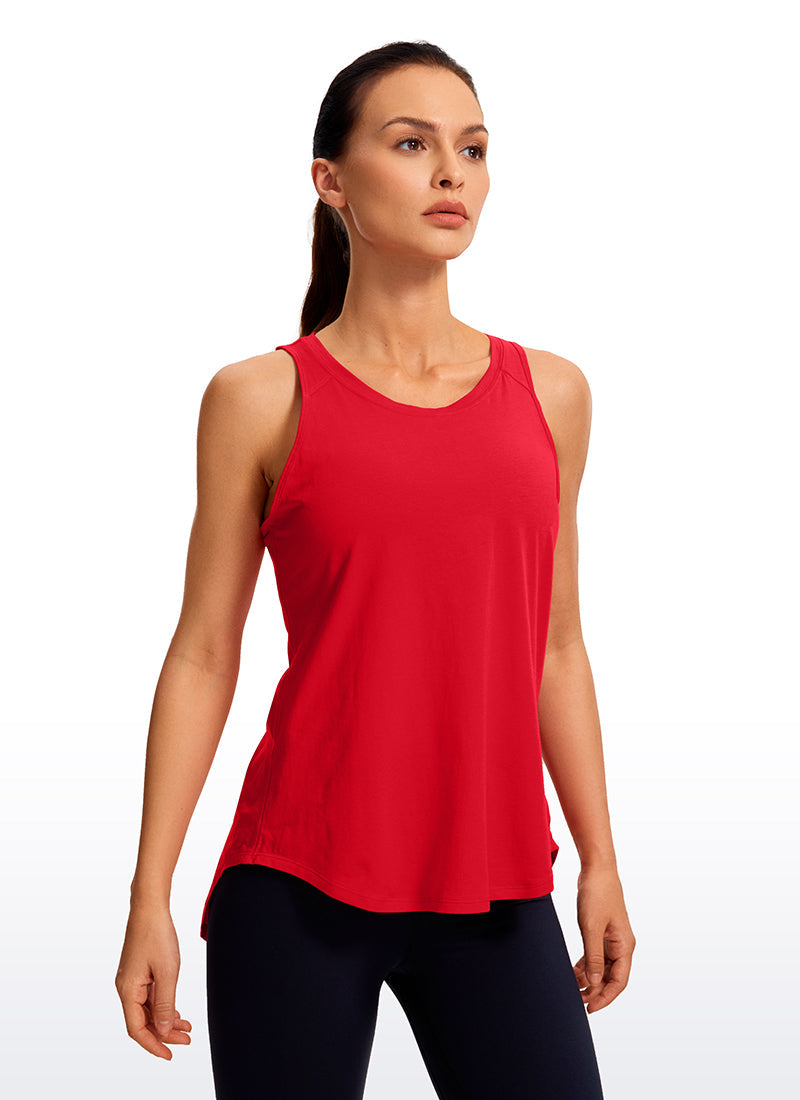 Pima Cotton Tank Split Open Back