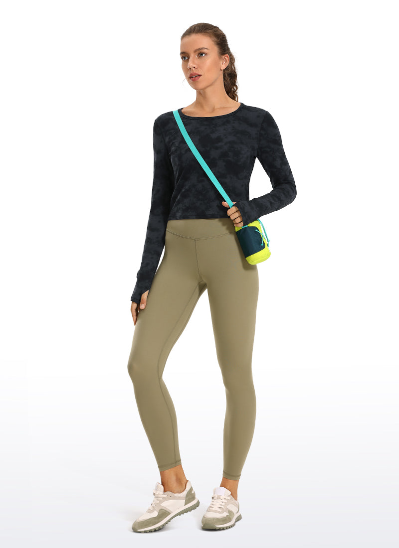 Brushed Long Sleeve with Thumbholes Cropped