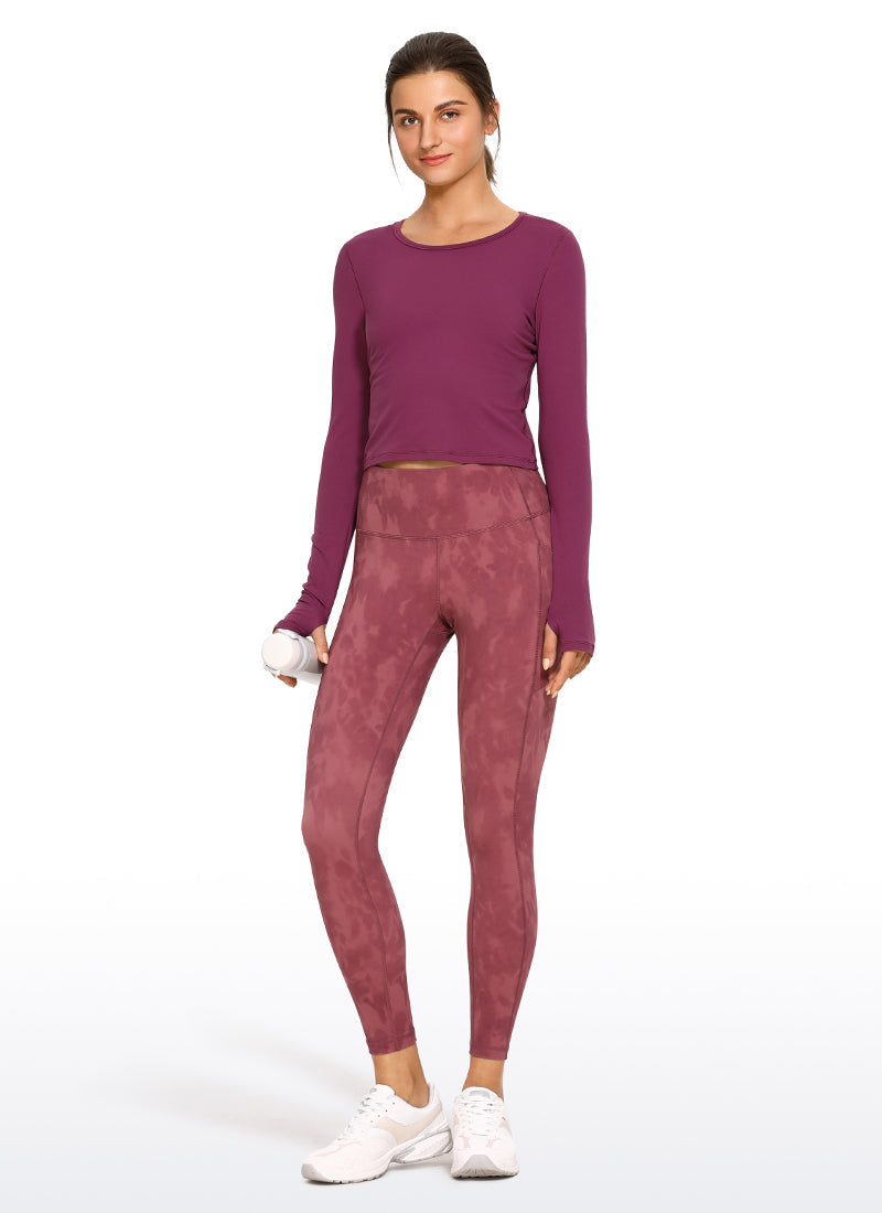 Brushed Long Sleeve with Thumbholes Cropped