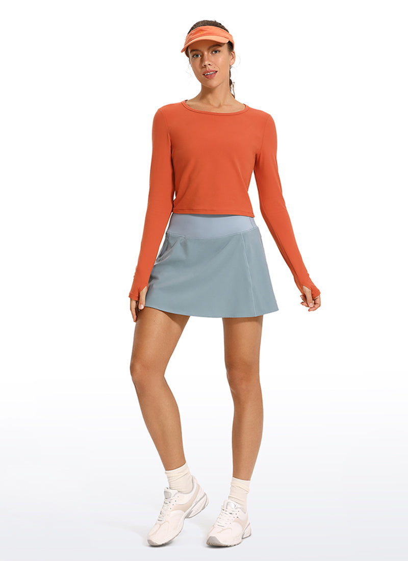 Brushed Long Sleeve with Thumbholes Cropped
