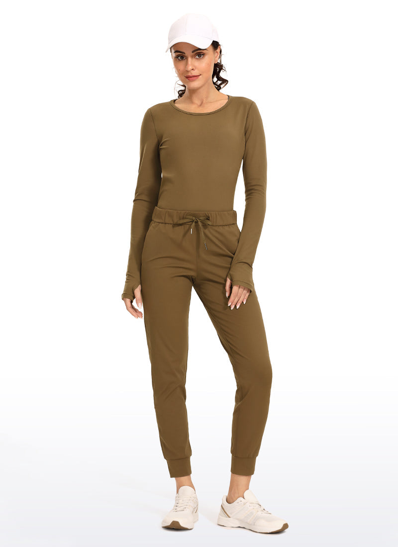 Brushed Long Sleeve with Thumbholes Cropped