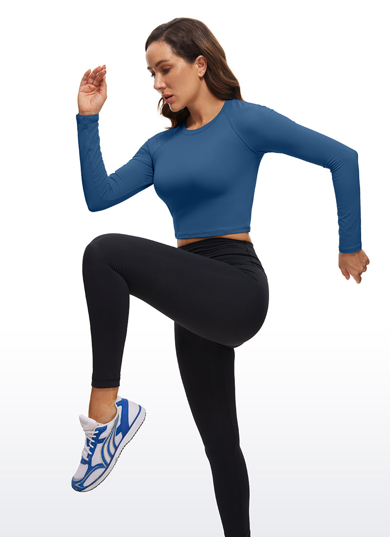 Brushed Long Sleeve Cropped High Neck