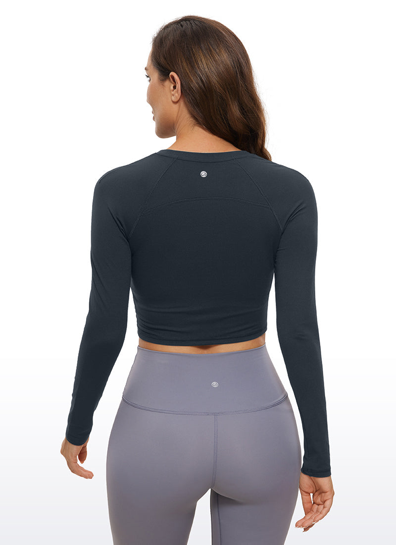 Brushed Long Sleeve Cropped High Neck