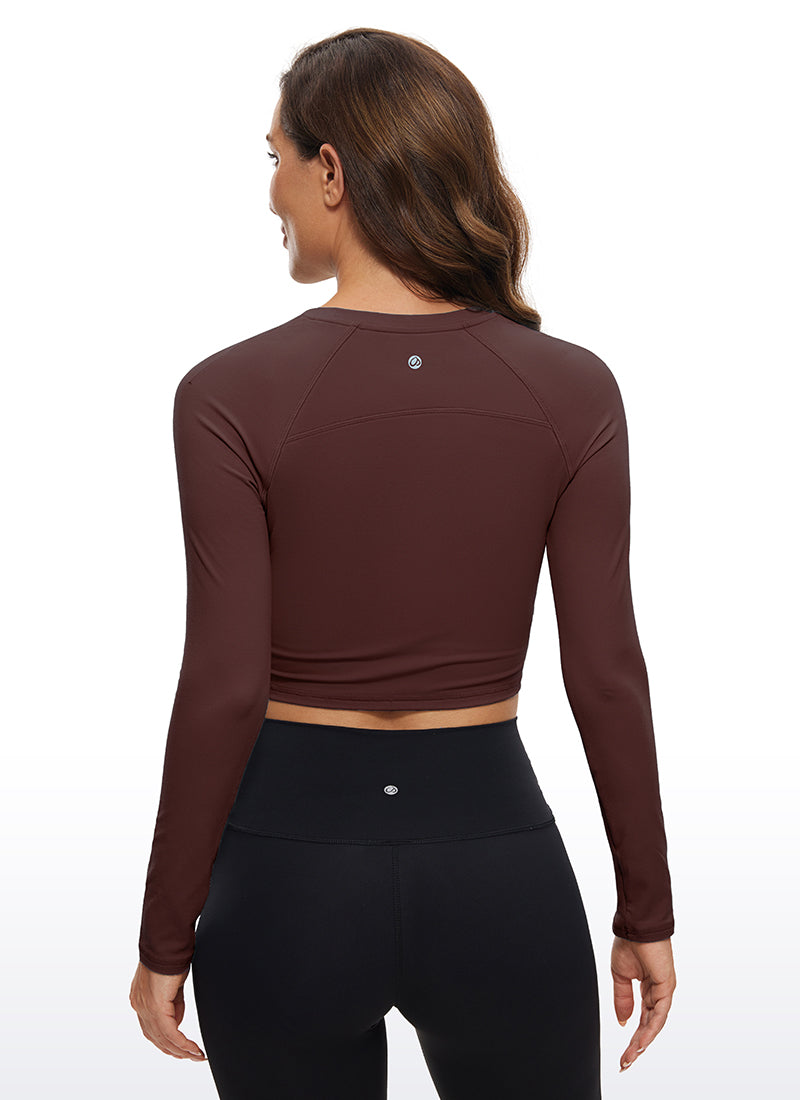 Brushed Long Sleeve Cropped High Neck