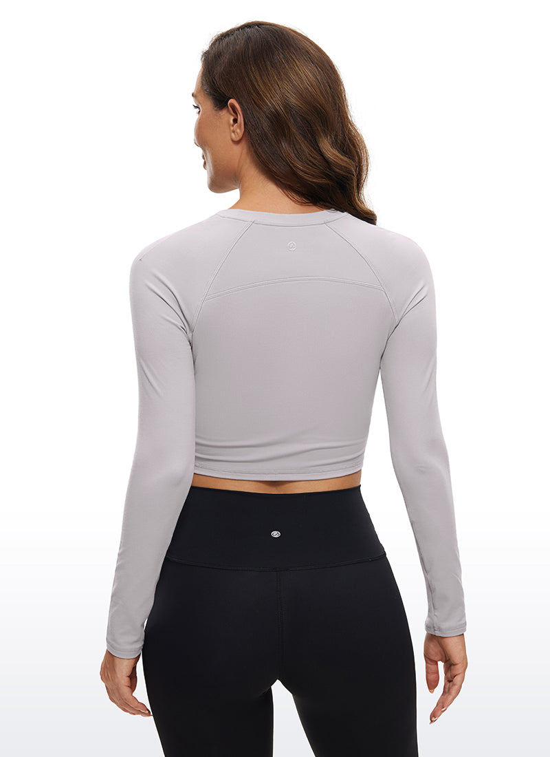 Brushed Long Sleeve Cropped High Neck