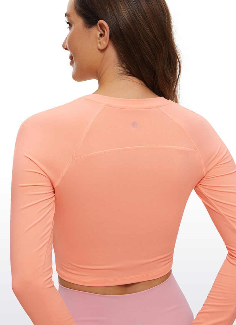 Brushed Long Sleeve Cropped High Neck