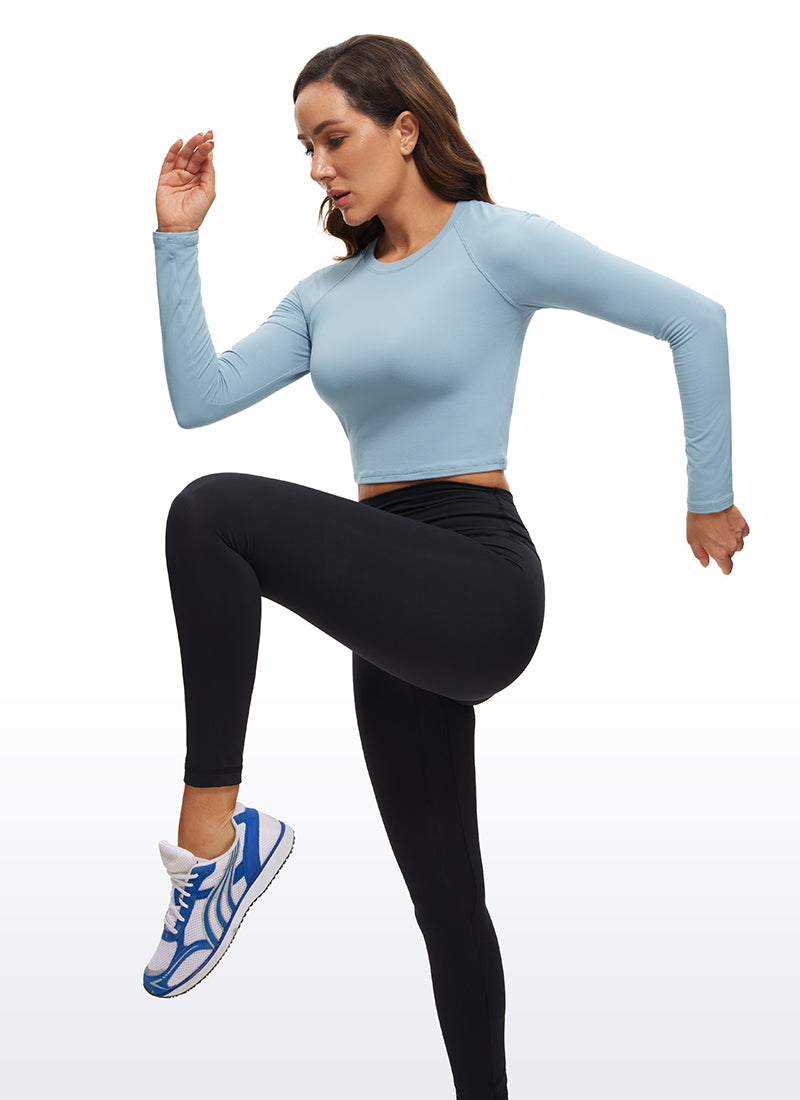 Brushed Long Sleeve Cropped High Neck