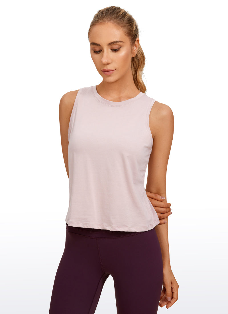 Pima Cotton Crop Tank Round Neck