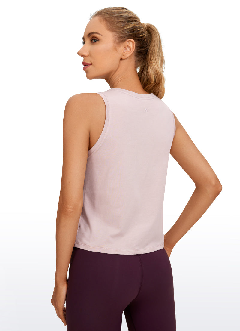 Pima Cotton Crop Tank Round Neck