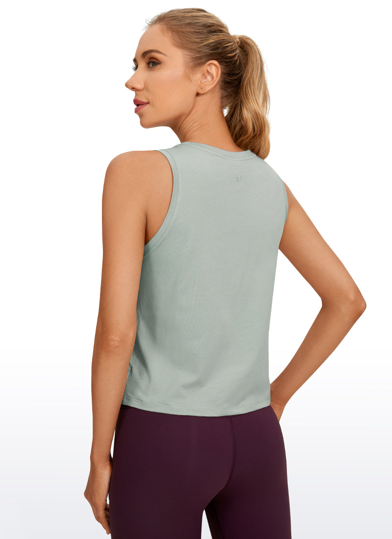 Pima Cotton Crop Tank Round Neck