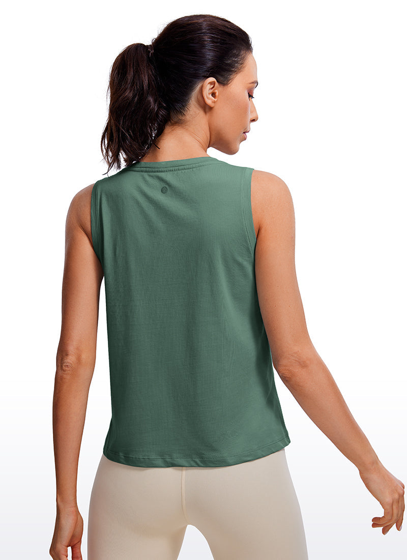 Pima Cotton Crop Tank Round Neck