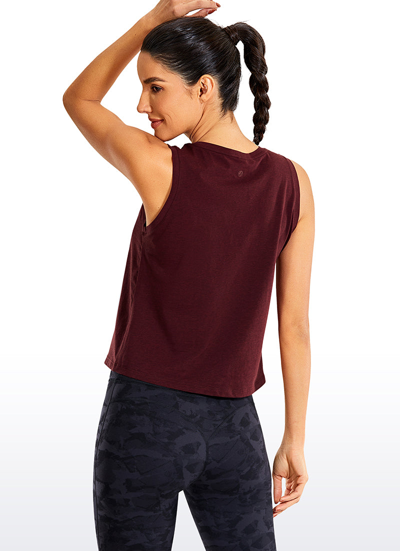 Pima Cotton Crop Tank Round Neck