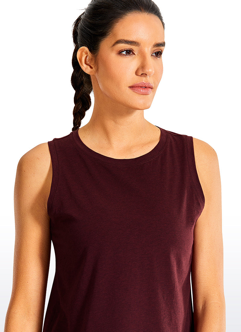 Pima Cotton Crop Tank Round Neck