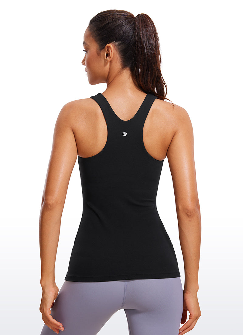 Butterluxe Hip Length Built-in Bra Tanks High Neck