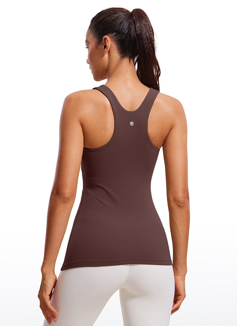 Butterluxe Hip Length Built-in Bra Tanks High Neck