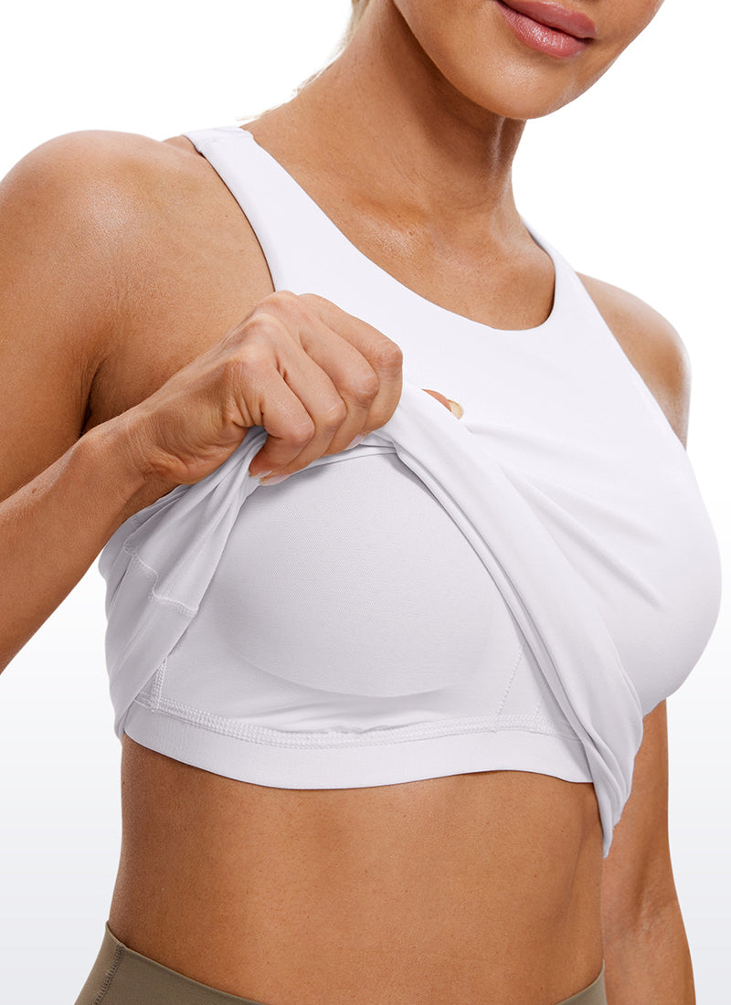 Butterluxe Hip Length Built-in Bra Tanks High Neck