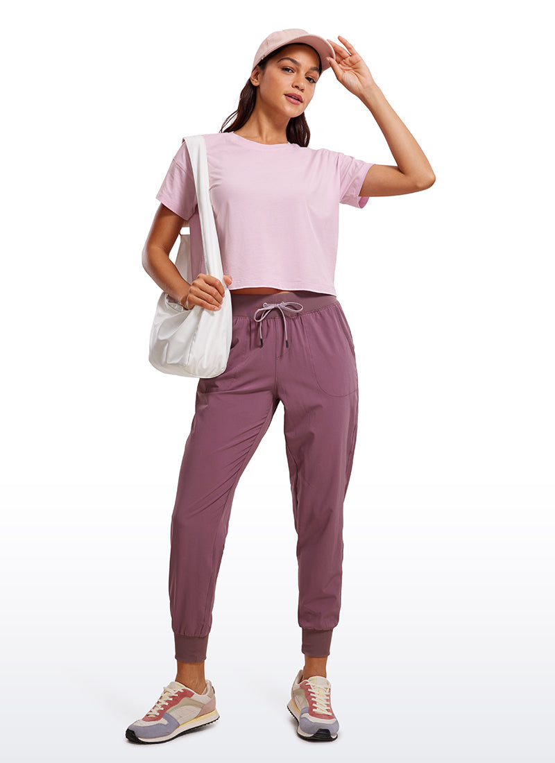 Pima Cotton Short Sleeves Cropped Crew Neck