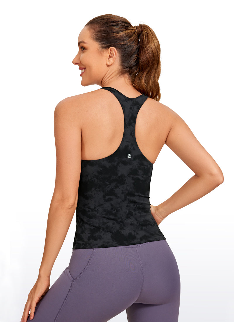 Butterluxe Waist Length Built-in Bra Tank Racerback