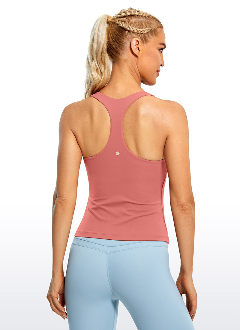 Butterluxe Waist Length Built-in Bra Tank Racerback