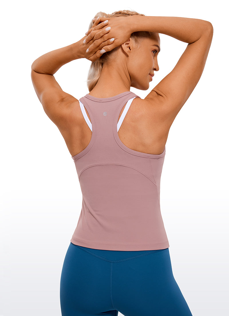 Butterluxe Waist Length Racerback Tank Top High Neck