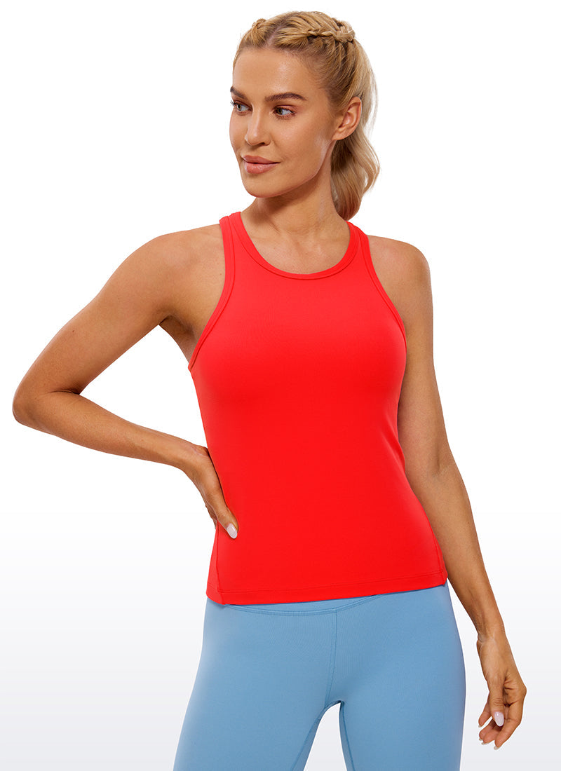 Butterluxe Waist Length Racerback Tank Top High Neck