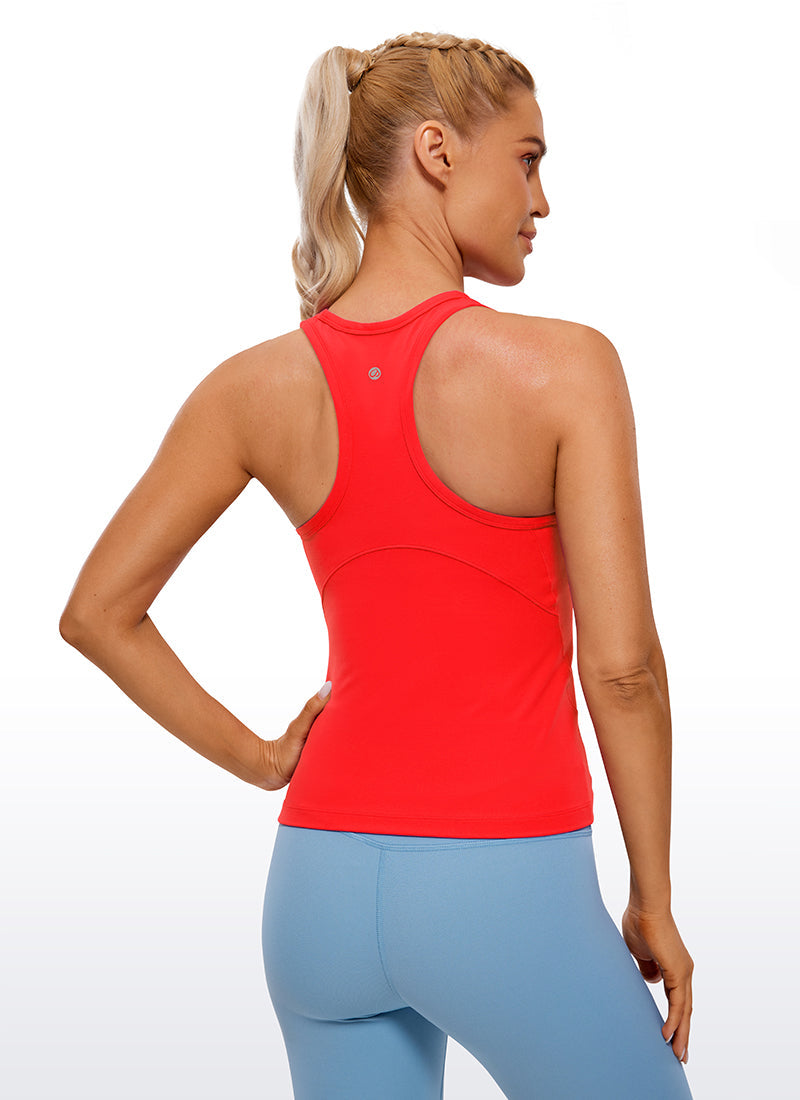 Butterluxe Waist Length Racerback Tank Top High Neck