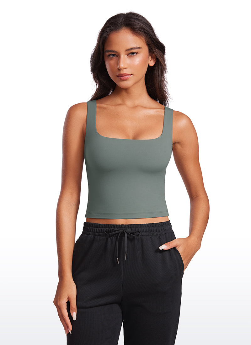 Butterluxe Double Lined Square Neck Tank Tops
