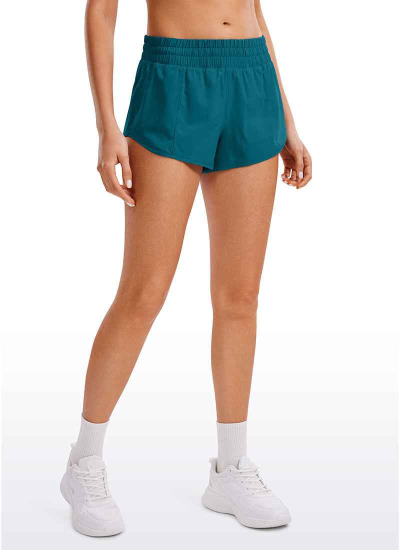 Feathery-Fit Soft Low Rise Mesh Liner Shorts with Zip Pockets 2.5''