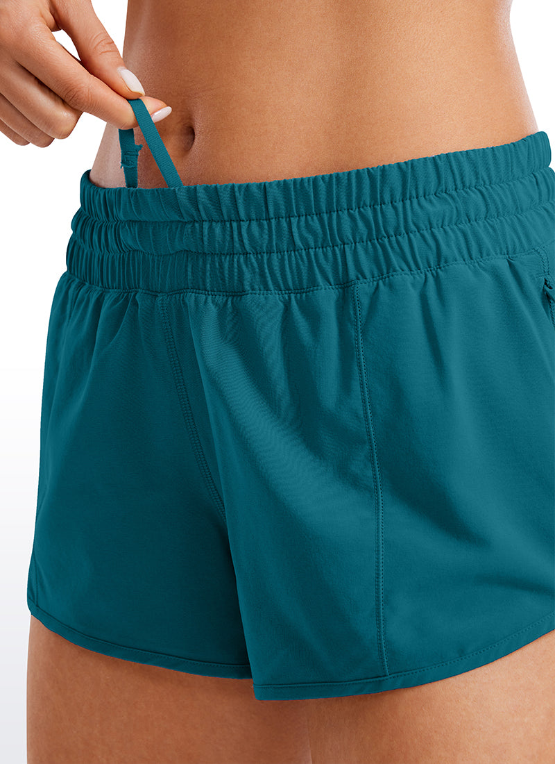 Feathery-Fit Soft Low Rise Mesh Liner Shorts with Zip Pockets 2.5''