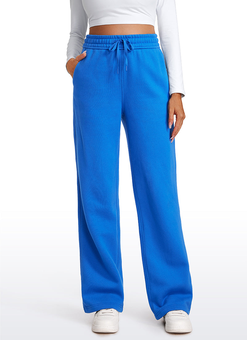 Cotton Fleece Lined Straight Leg Sweatpants 30''