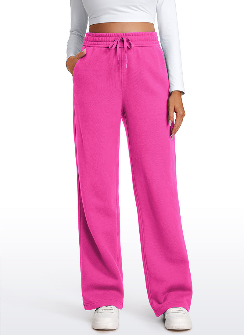 Cotton Fleece Lined Straight Leg Sweatpants 30''