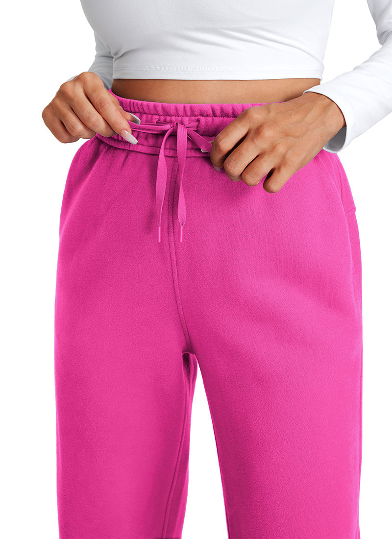 Cotton Fleece Lined Straight Leg Sweatpants 30''