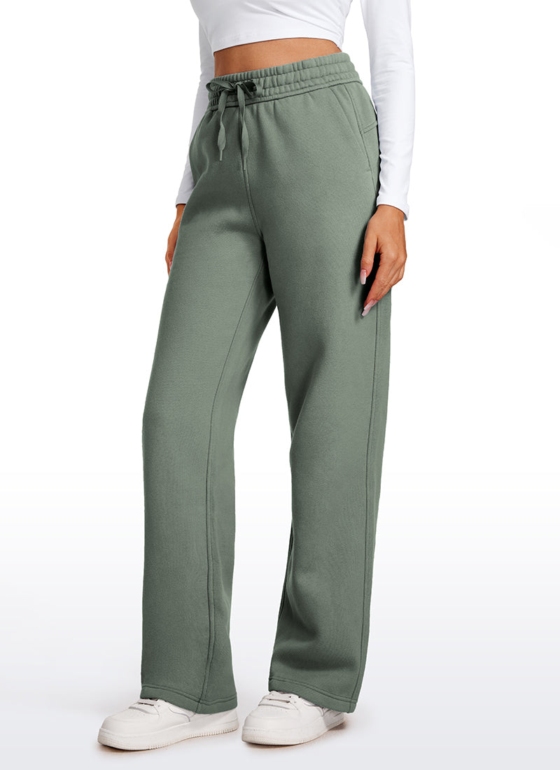 Cotton Fleece Lined Straight Leg Sweatpants 30''