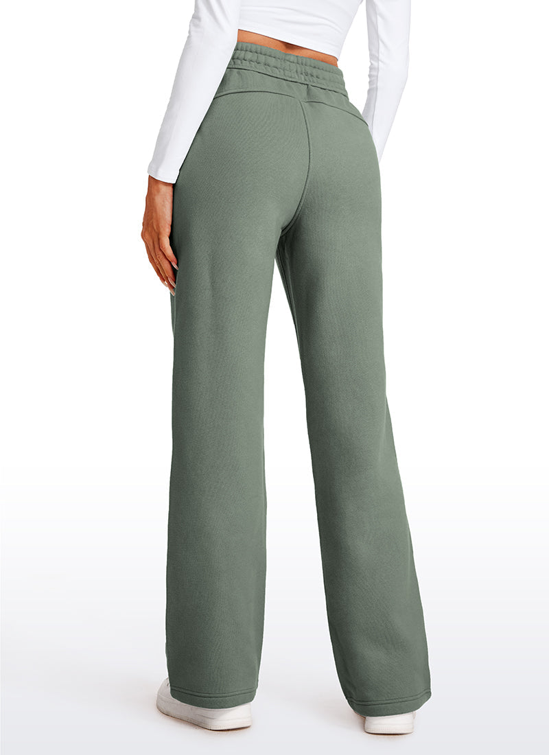 Cotton Fleece Lined Straight Leg Sweatpants 30''