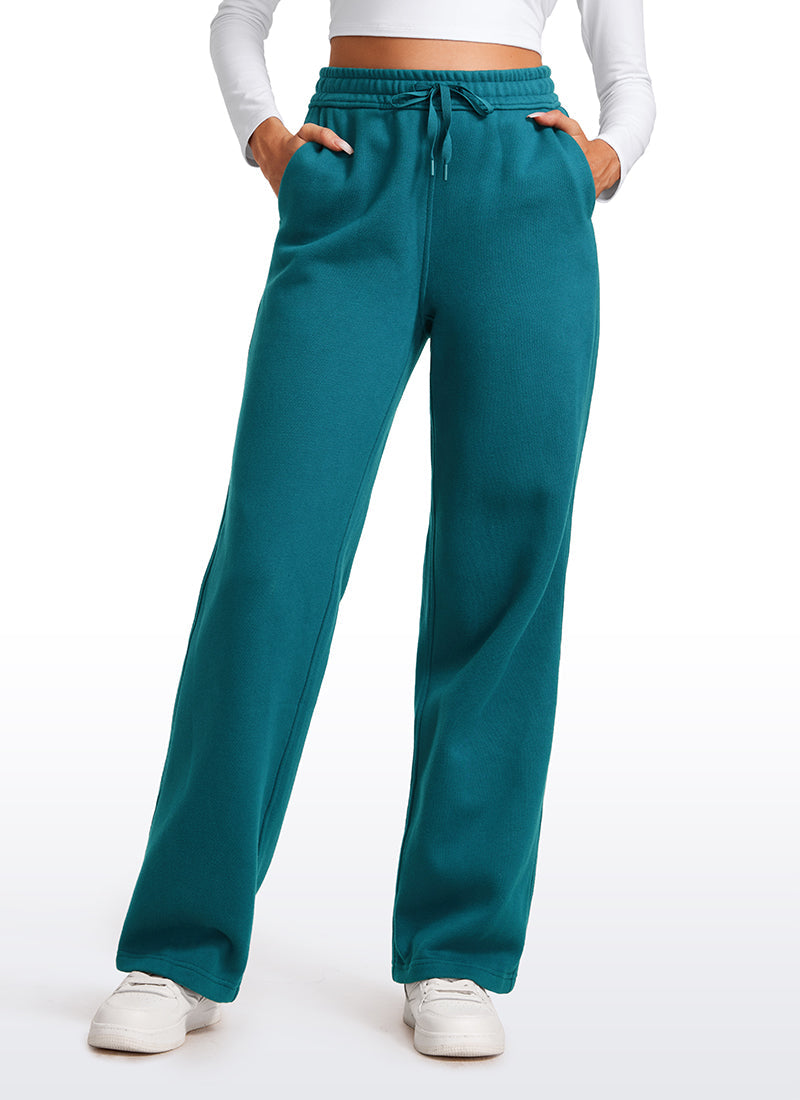 Cotton Fleece Lined Straight Leg Sweatpants 30''