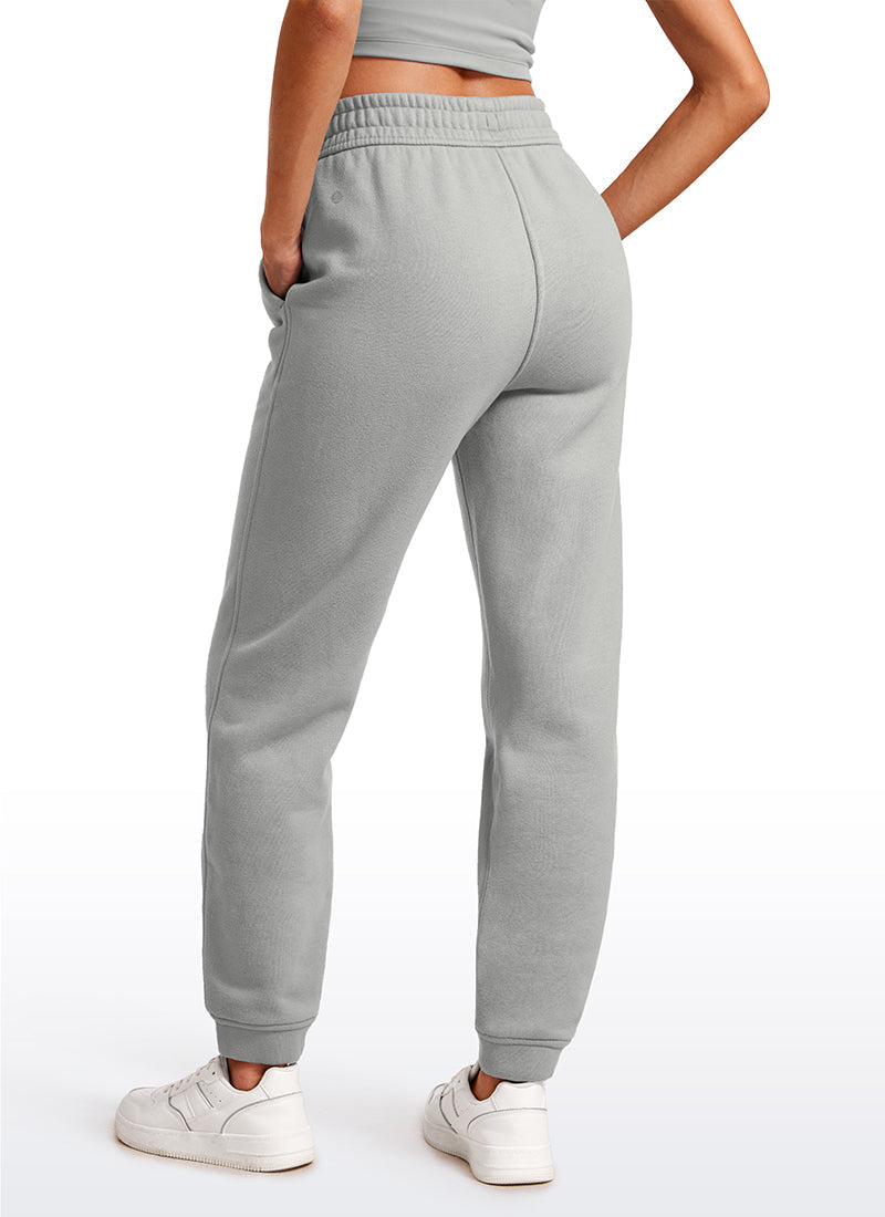 Cotton Fleece Lined High Rise Sweatpants 28''