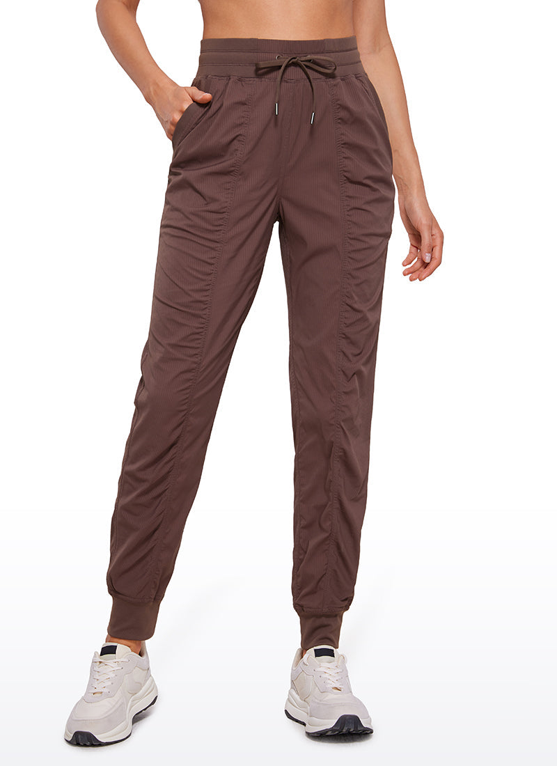 Striped Joggers with Pockets 28'' - Ruched