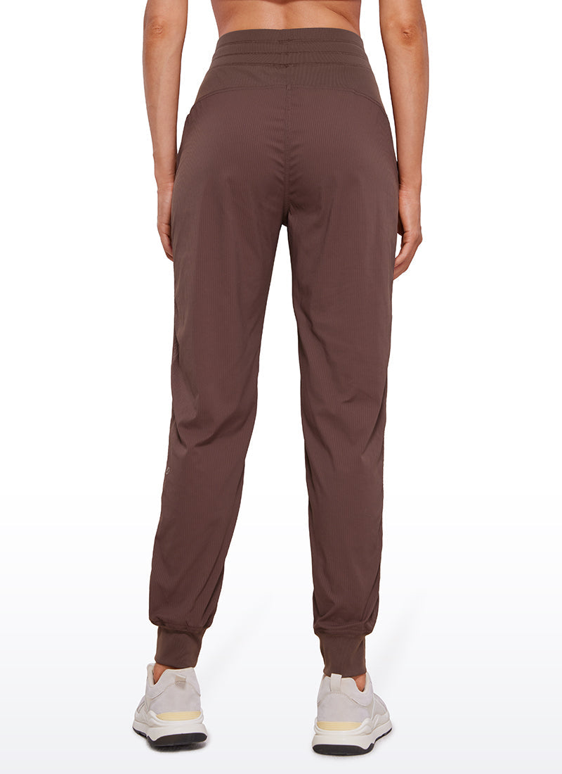 Striped Joggers with Pockets 28'' - Ruched