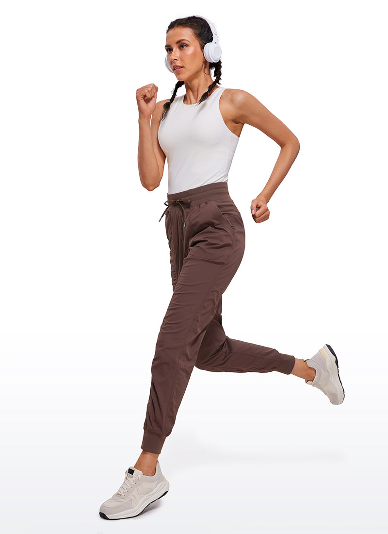 Striped Joggers with Pockets 28'' - Ruched
