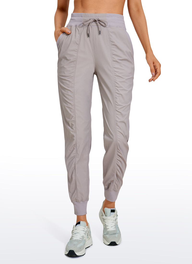 Striped Joggers with Pockets 28'' - Ruched