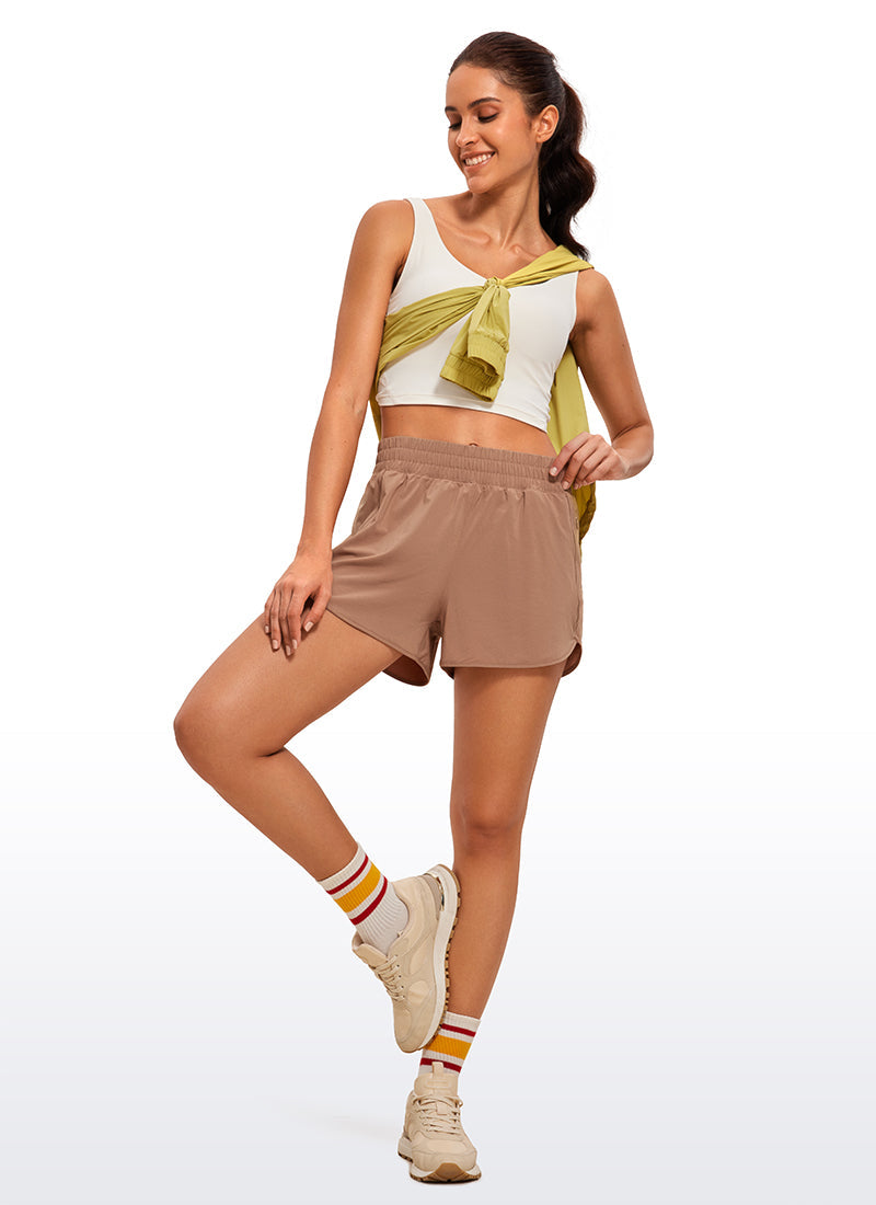 Feathery-Fit Soft High Waisted Mesh Lined Shorts 3''