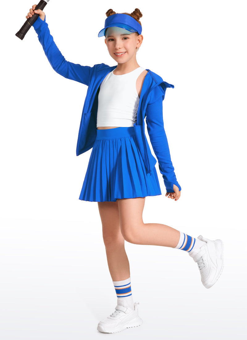 Feathery-Fit Soft Girls Pleated Skirts