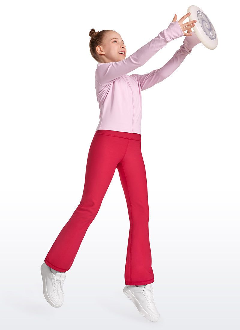 Thermal Fleece Lined Soft Girls Water Resistant Flare Leggings