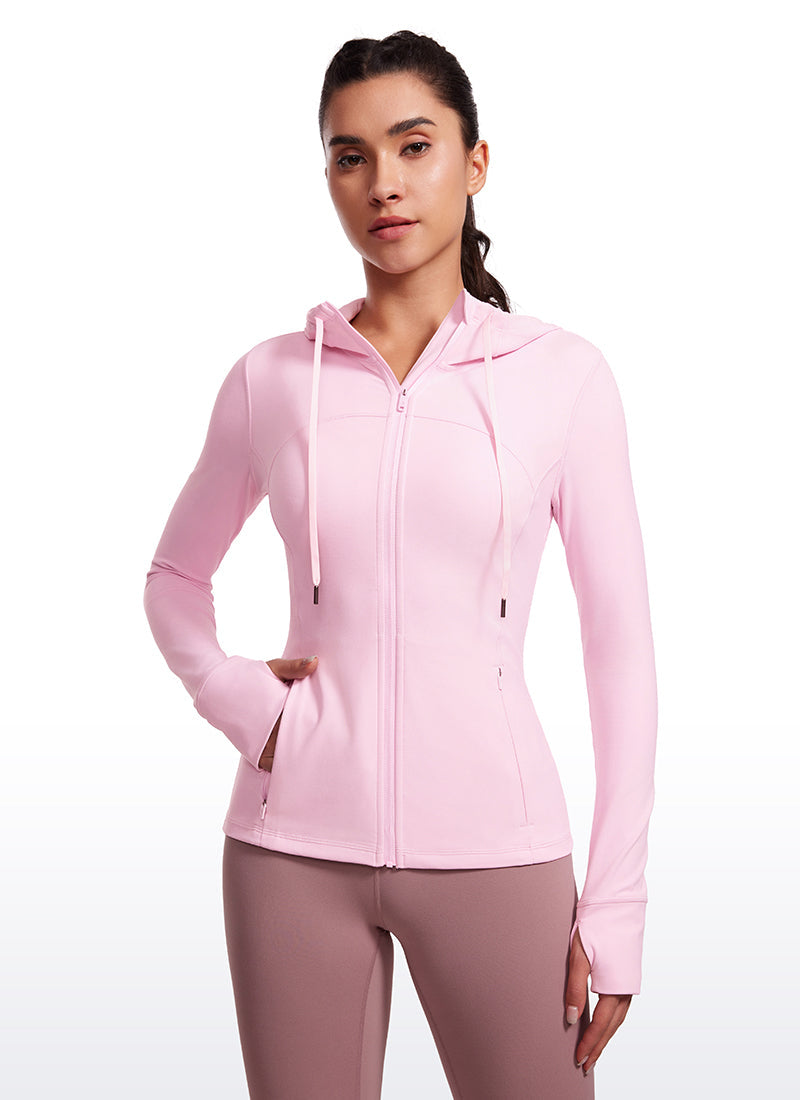 Butterluxe Full Zip Pocketed Hoodies Thumb Holes