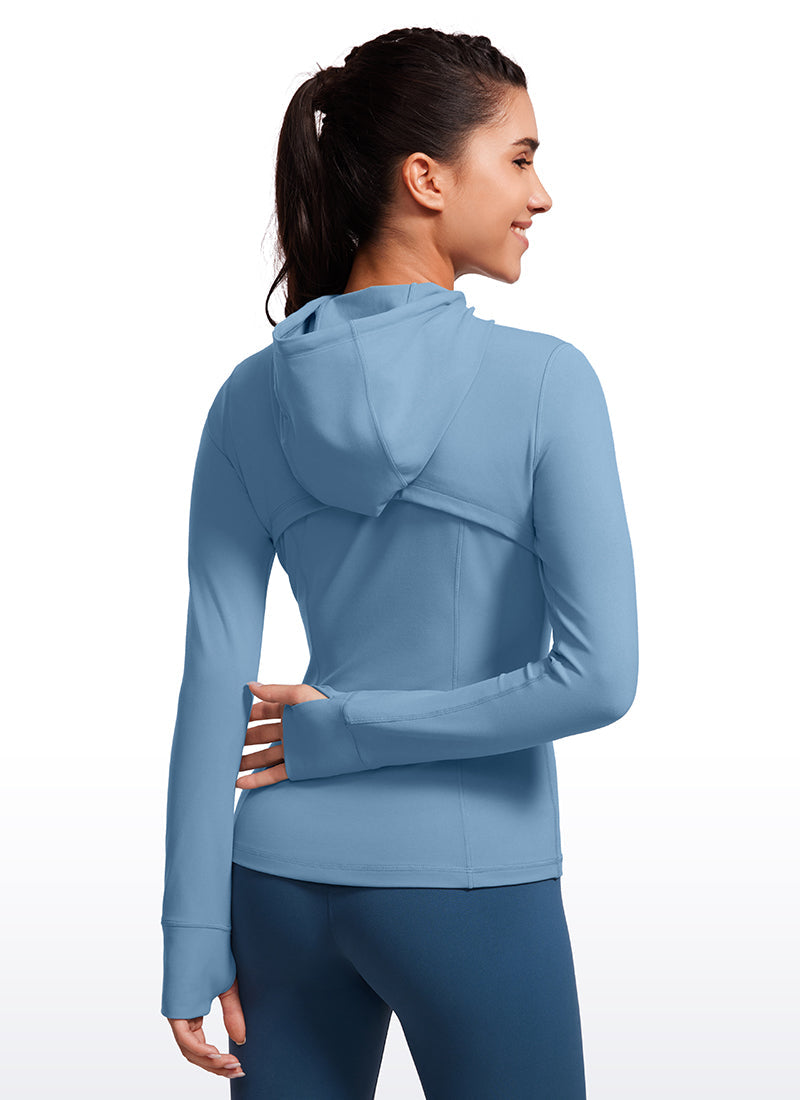 Butterluxe Full Zip Pocketed Hoodies Thumb Holes