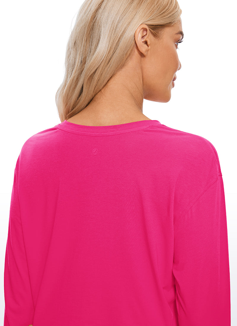 Pima Cotton Workout Cropped Long Sleeve